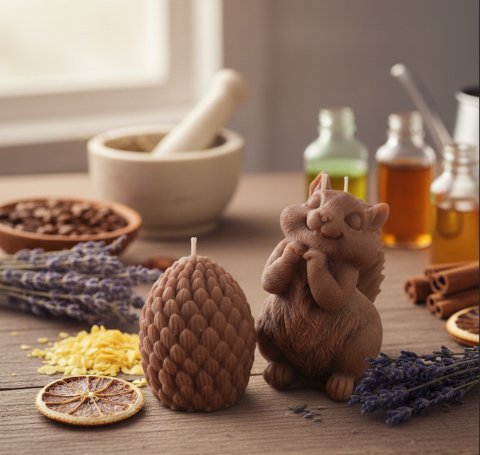 Vertiendo cera en un frasco de vela